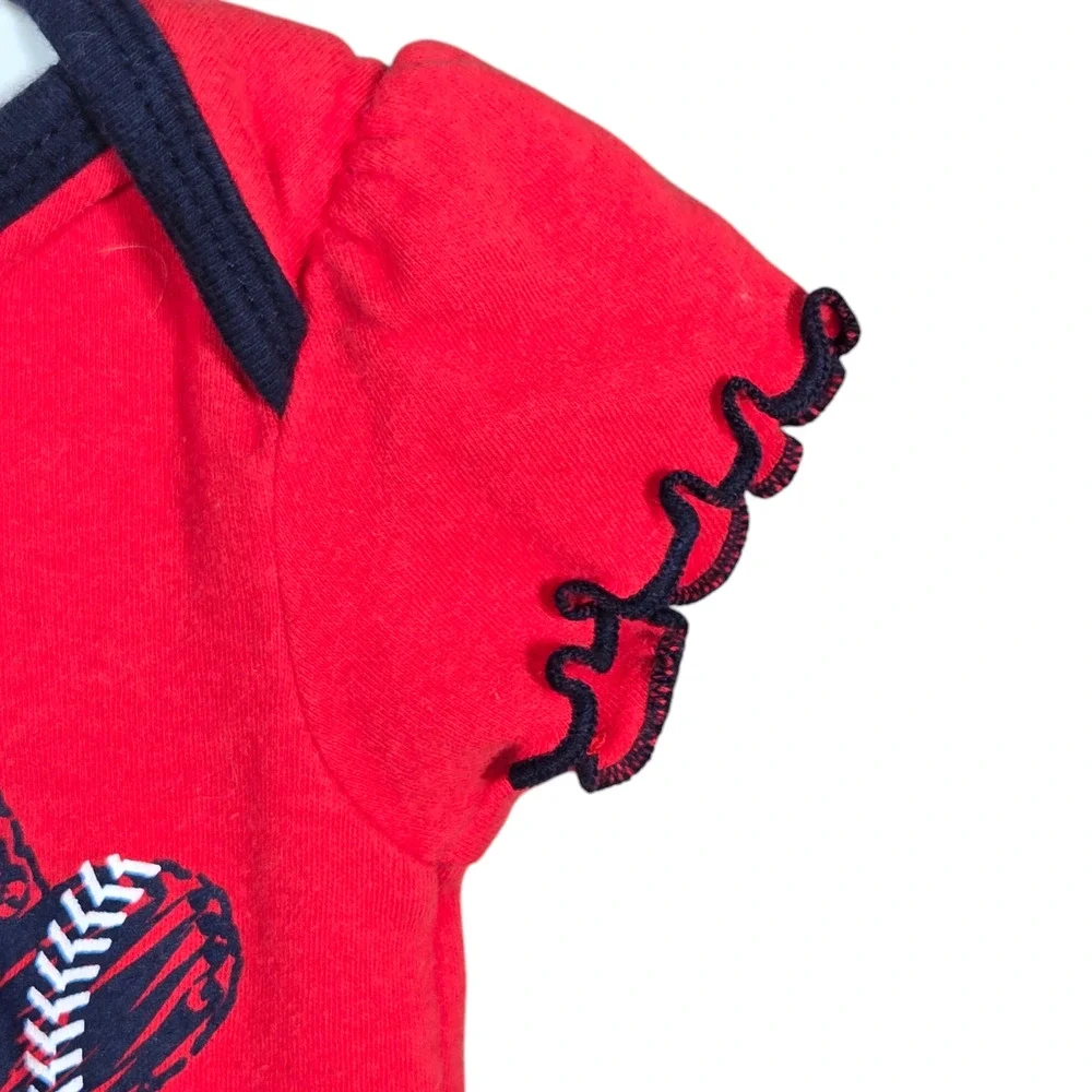 St Louis Cardinals Bodysuit Baby 0-3 Months‎ One Piece Hearts Baseball Gift